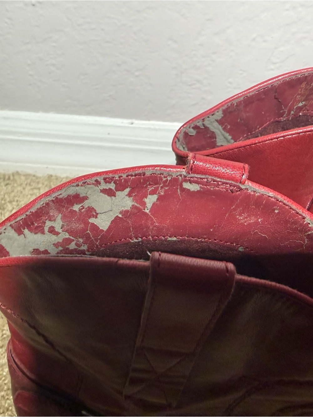Franco Sarto Waco Red Leather Western Ankle Boots Women’s Size 8.5 - Picture 10 of 12